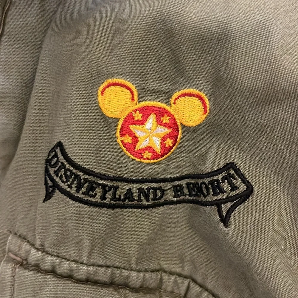 Disneyland Resort Mickey Mouse Sky‎ Leader Patch Bomber Jacket Olive Khaki Kid M